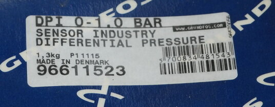 Grundfos 96611523 differential pressure sensor DPI 0-1 bar