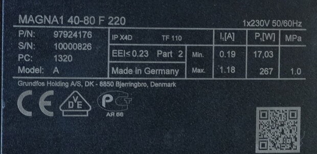 Grundfos 97924191 Circulatiepomp MAGNA1 50-100 F