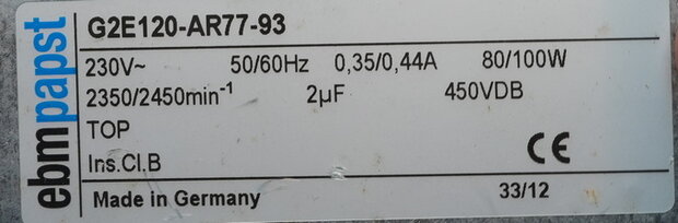 AWB Ventilator Thermomaster I VR (Ebmpapst) G2E120-AR77-93