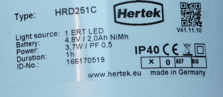 Hertek HRD251C Escape route lighting HRN200 dec AT surface-mounted white round