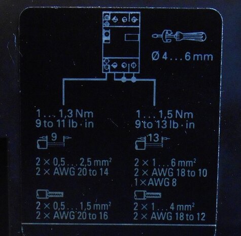 Siemens starter 3VU1300-1MF00 3P 1NO, 1NC. 0.60-1 A