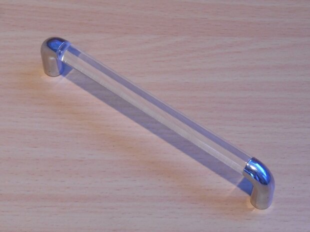 Grip handle transparent plastic 139x26x10 mm bore size 128mm