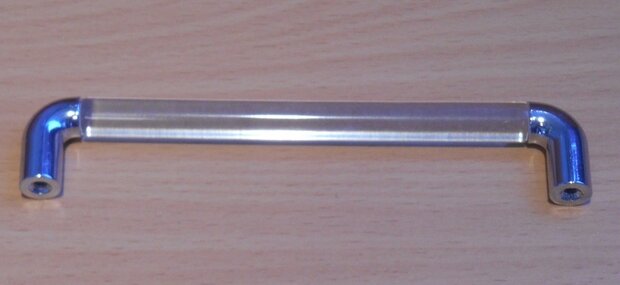 Grip handle transparent plastic 139x26x10 mm bore size 128mm