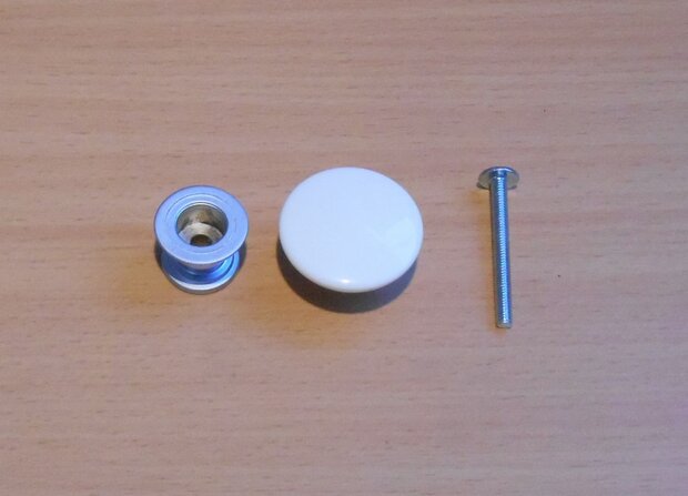 Door knob set white plastic 31x31x17mm