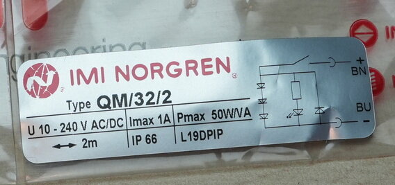 IMI Norgren QM/32/2 Reedcontact met led, 2m kabel