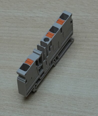 Weidmüller A3C 6 Doorvoerklem, PUSH IN, 6 mm², 800 V, 41 A, donkerbeige 1991820000