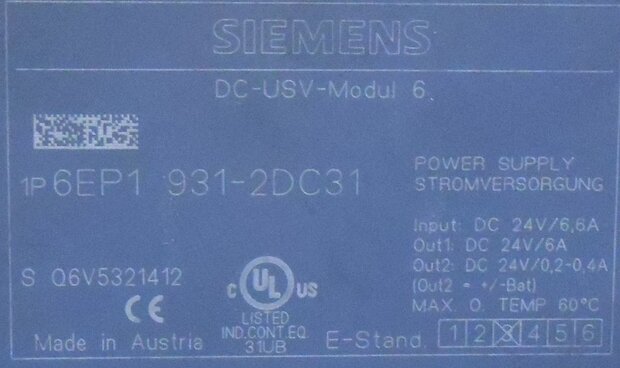 Siemens DC UPS module 6EP1 931-2DC31