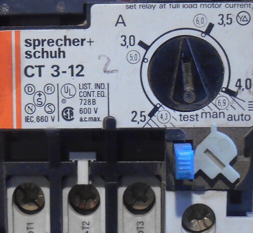 Sprecher+schuh thermal relay 2,5-4A CT3-12