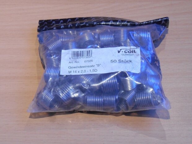 V-coil draadbus M14x2.0 1.5D 50 Stuks 07325