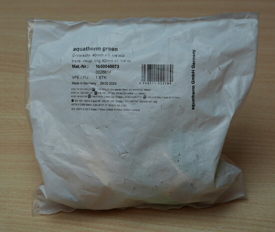 Aquatherm green pipe 0026614 koppeling 3-delige in PP-R/messing buitendraad 40x1.1/4"
