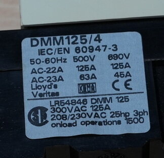 Holec DMM125/4 switch disconnector 125A 4P