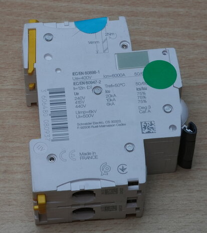 Schneider Electric iC60N D 6A Installatieautomaat 2P A9F75206
