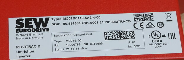 SEW-EURODRIVE MC07B0110-5A3-4-00 frequency inverter 11kW