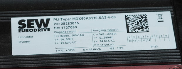 SEW-EURODRIVE MC07B0110-5A3-4-00 frequency inverter 11kW