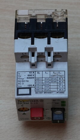 Klockner Moeller PKZM 1-10 motor protection switch 6 to 10 A
