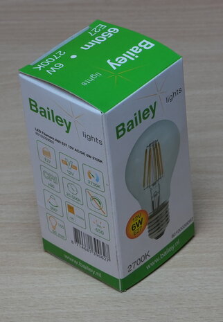 Bailey 80100039062 LED filament Lamp E27 6W 12V 2700K