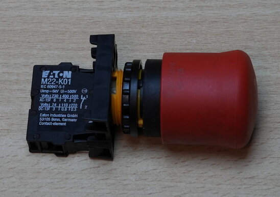 Moeller Noodstop 38mm trek-ontgrendeling rood, M22-K01 contactelement