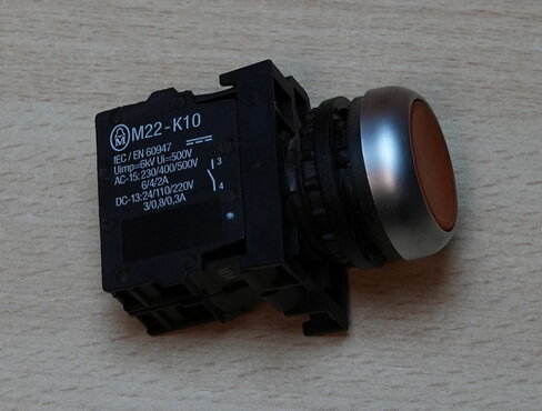 Moeller M22-K10 signaalknop terugverend oranje met M22-LED element