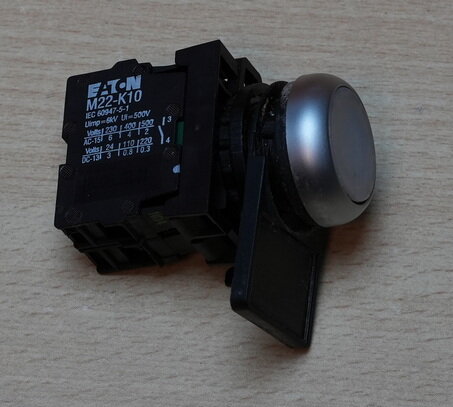 Moeller M22-K10 signaalknop terugverend wit met M22-LED element