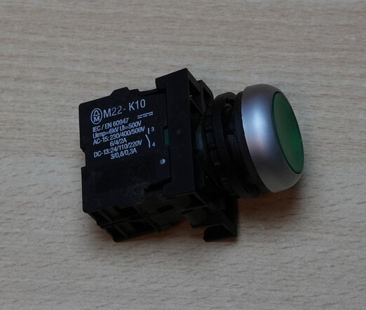 Moeller M22-K10 signaalknop terugverend groen met M22-LED element
