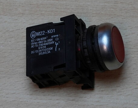 Moeller M22-K01 signaalknop rood met M22-LED element