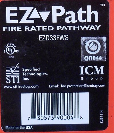 EZ Path fire rated pathway EZD33FWS