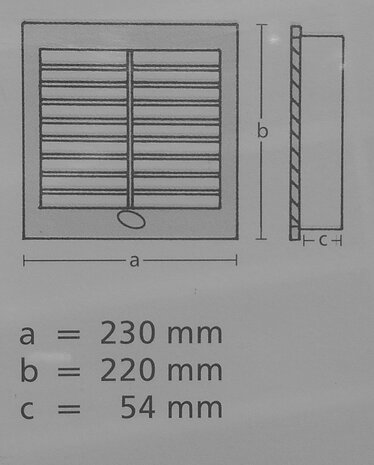 Upmann ventilation grid adjustable mounting frame 200x200mm 50 147 white (yellowed)