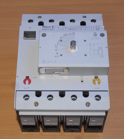 Moeller NZM74-63N vermogensschakelaar 63A 690V AC Incl. DA-NZM7