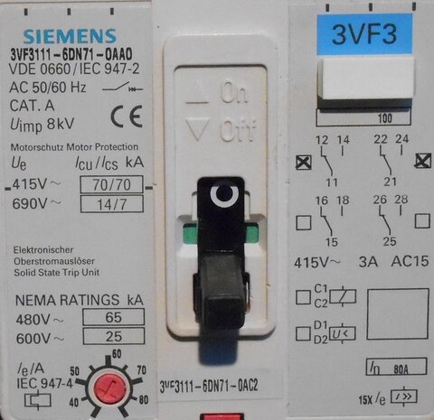 Siemens vermogensschakelaar 3VF3111-6DN71-0AC2 (Circuit Breaker)