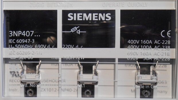 Siemens Indus.Sector NH00-Zekering hoofdschakelaar 160A 3NP4076-1CF01