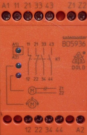 Dold stilstandbewaker relais 0046456 Type BD5936.17 AC50 60Hz 230V