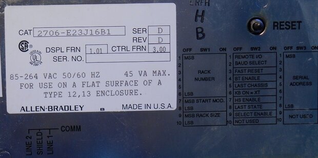 Allen Bradley AB 2706-E23J16B1 dataliner message display