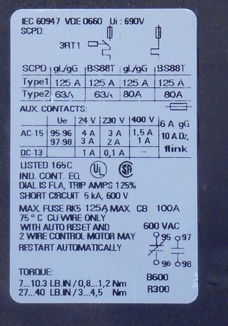 Siemens Thermal Overload Relay 22-32A 1NO + 1NC S2 3RU1136-4EB0