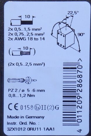 Siemens 3RU1116-0FB0 Overbelastingsrelais thermisch 0,35-0,5 A 