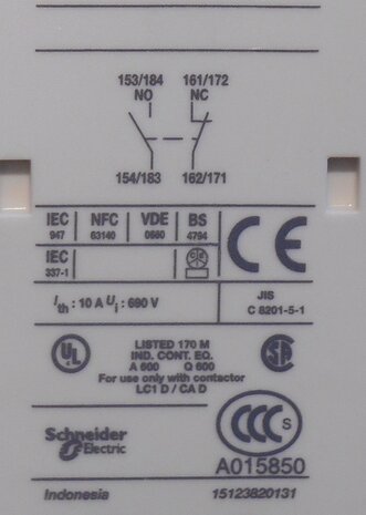 Telemecanique Auxiliary contact LAD8N11 1M 1V 038 467