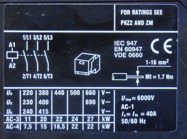 Moeller PKZ2 contact module module SE1A-24V 50Hz