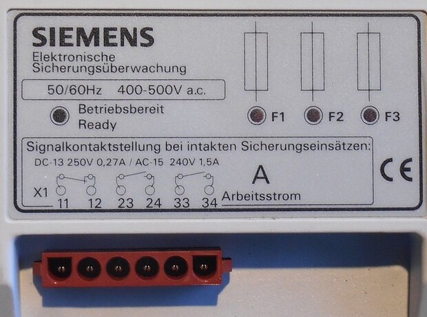 Siemens knife fuse disconnectors 3NP506 - H13 50 / 60Hz 400-500V a.c.