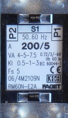 Faget ELEQ Current sense transformers RM60N E2A-200 / 5A 4-5-7,5VA