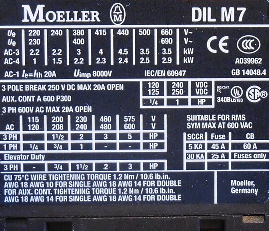 Eaton Moeller MSC-D-2,5-M7  Motorstarter 24VDC 1,6-2,5A 283161