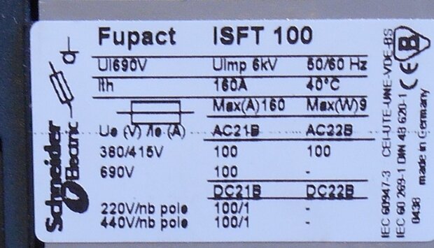 Schneider Merlin Gerin Fupact basis met kooiklem ISFT100 3P