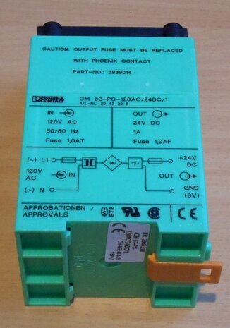 Phoenix Contact CM 62-PS-230AC/24DC/1 Power Supply 24v DC voeding