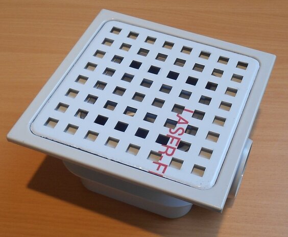 ABS stainless steel floor drain 150x150 side connection 64 drain holes 8x8mm