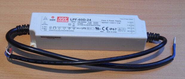 Mean Well LED-driver LED-schakelnetvoeding LPF-60D-24