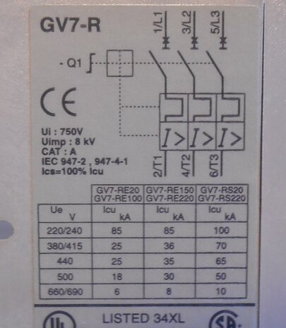 Telemecanique motor protection switch GV7 RE80 48-80A 056 682