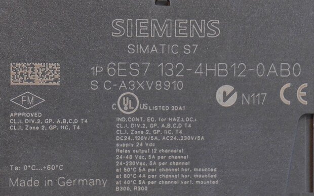 Siemens ET200S output relais 2DO R DC24V-48V/5A AC24V-230V/5A (4stuks)