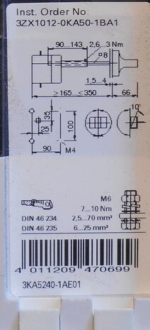 Siemens Indus. Sector disconnectors 3KA5240-1AE01 IU 125A UE 690V 4p