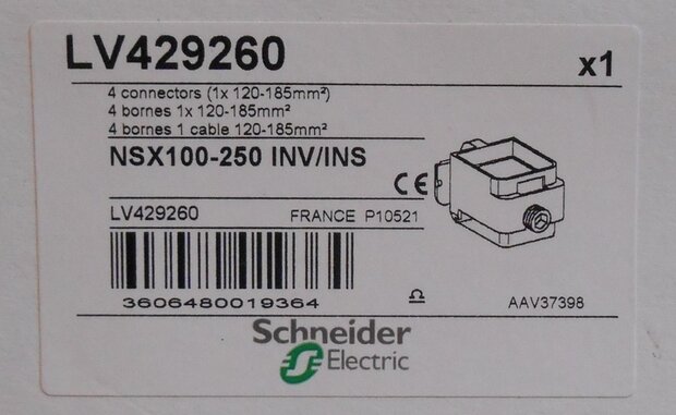 Schneider electric LV429260 4 klemmen 1 kabel 120-185 mm2