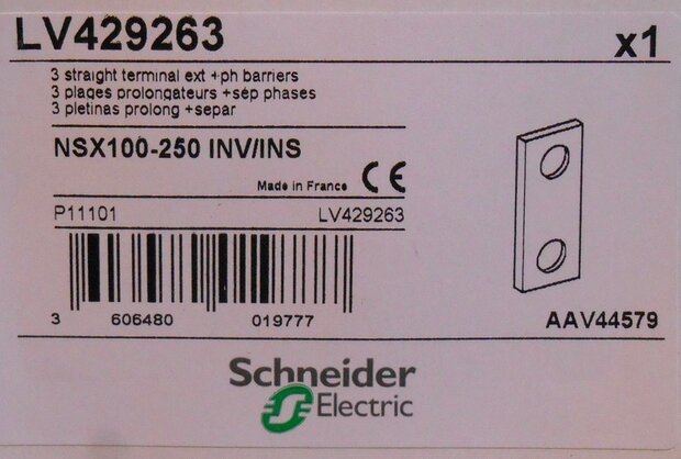 Schneider Electric 3 Verlengaansluitvlakken LV429263 NSX100-250 INV/INS
