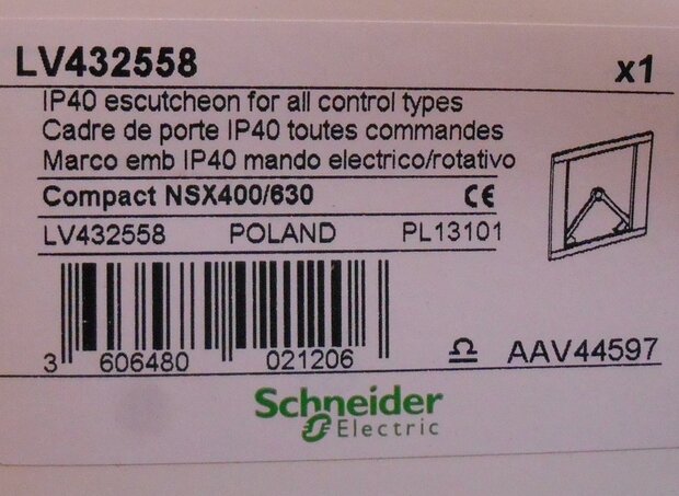 Schneider Electric Deurkader IP40 LV432558 Compact NSX400/630