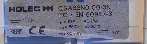 Eaton QSA disconnector fuse NH00 63A 3P + N 1320298
